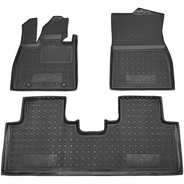 Коврики в салон BYD Sea Lion 06 EV 2025- резиновые, чёрные (AVTO-Gumm)